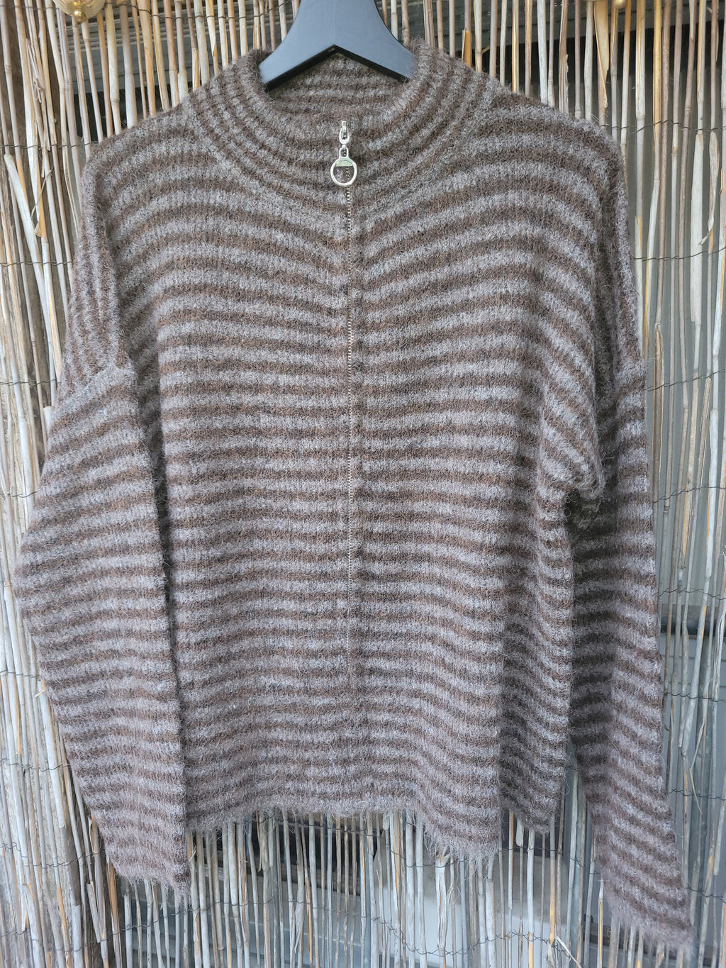 Zip-Strickjacke | Stripes