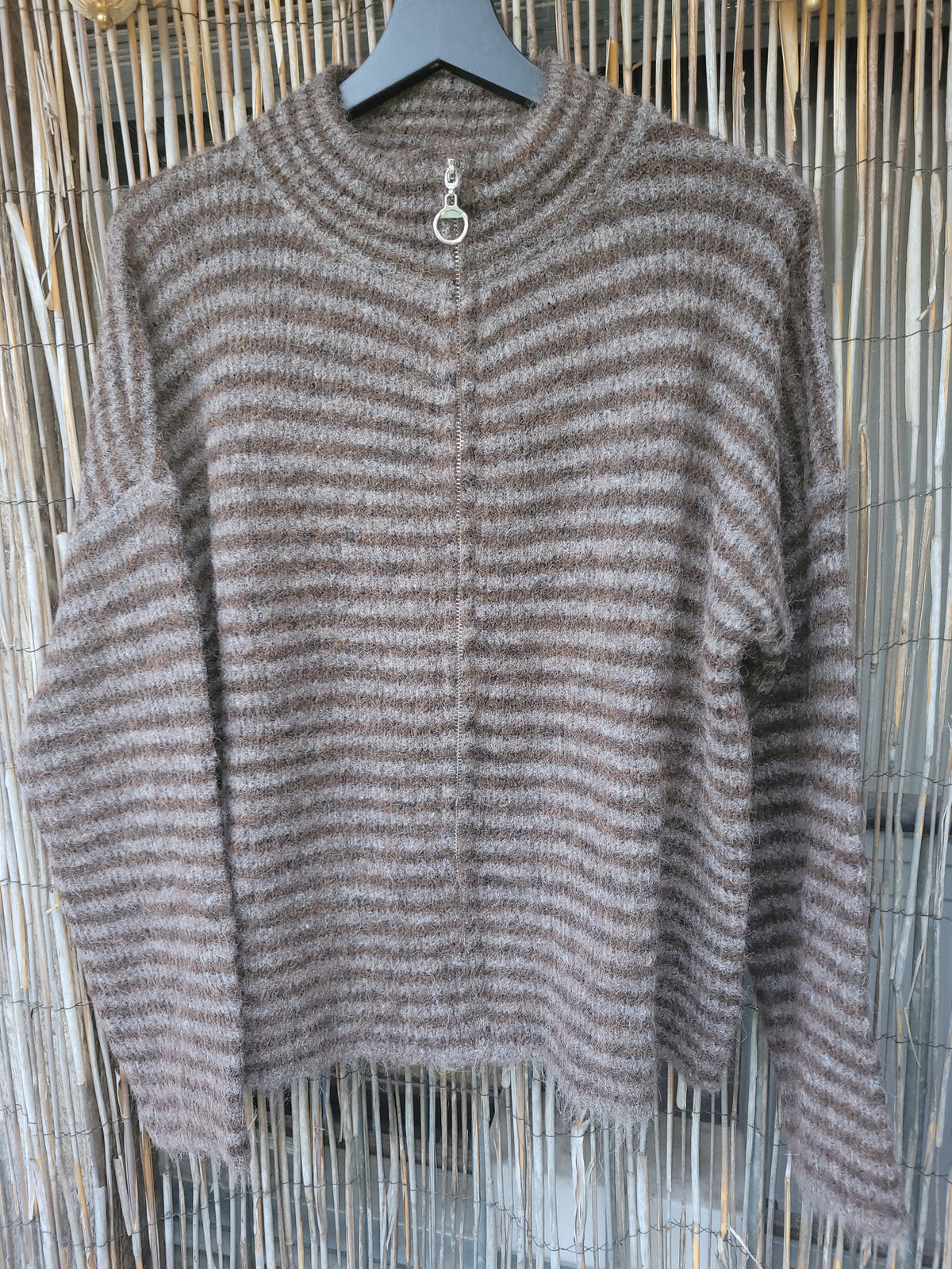 Zip-Strickjacke | Stripes